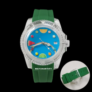 31 fb3084b9 62d5 48a3 a1b1 8ec7d98f9bd8 Watchartify Series Fruit Face 40MM NH35 Automatic Movement Green Rubber