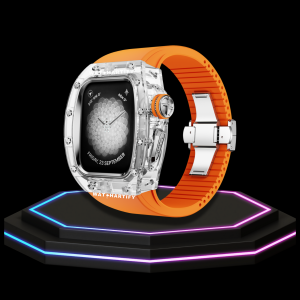 32 723ed2f9 30aa 4727 8046 5515c370254e Apple Watch Case 44MM - CRYSTAL Silver Series Transparent | Sunset Rubber