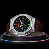 32 ccb6aace 3dc7 434d b9ae 3a58a50309b3 G-SHOCK Casio GA2100 | SPORT Series Rainbow Silver Mod Midnight Black Dial | Brown Leather