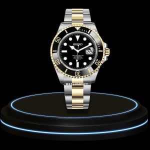 33 1b9b1fb6 b826 45ec 9671 8223153b0c8e SEIKO Mod Submariner Collection Midnight Black Dial Dark Gold Bezel NH35 Movement Silver Gold Stainless Steel Strap