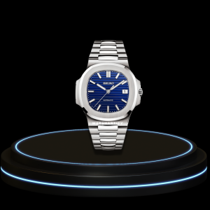 33 3bfe1ff8 de83 4fd2 bce6 789442aad256 SEIKO Nautilus Mod Collection Deep Blue Dial NH35 Movement Silver Stainless Steel Strap