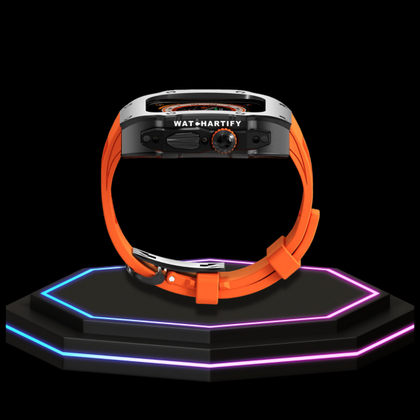 34 0032ea23 2fae 48af a037 11f513a27445 Apple Watch Ultra Case 49MM - Pro Series Captain Dark | Sunset Orange Rubber