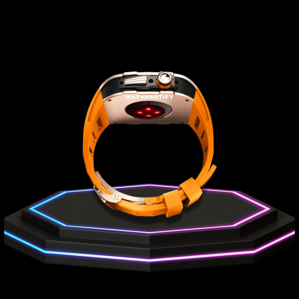34 510e8672 5cd3 4f1d bd51 e67b18a75cde Apple Watch Case 44MM - TITAN Series Rose Gold Dark Titanium | Sunset Orange Rubber