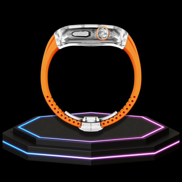 Apple Watch Case 45MM - CRYSTAL Silver Series Transparent | Sunset Rubber