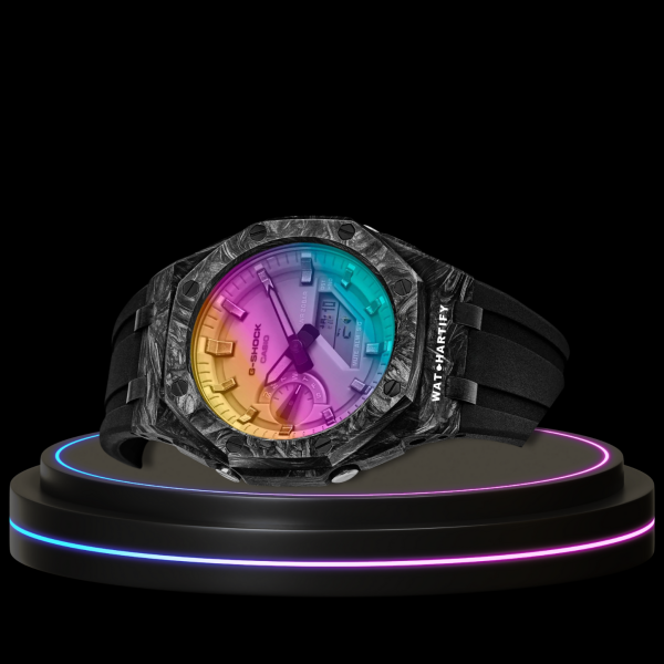 35 49ff91d5 766b 47ab be0c 82080df86ced G-SHOCK Casio GA2100 | Carbon Fiber Series Rainbow Surface Dial | Dark Rubber