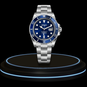 35 57f8ea08 7468 4046 b0de 51b85682e622 SEIKO Mod Submariner Collection Blue Dial Dark Blue Bezel NH35 Movement Silver Stainless Steel Strap