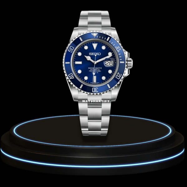 35 57f8ea08 7468 4046 b0de 51b85682e622 SEIKO Mod Submariner Collection Blue Dial Dark Blue Bezel NH35 Movement Silver Stainless Steel Strap