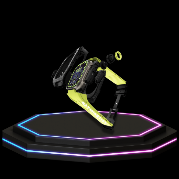 35 99d15639 4500 48d9 b03e cafa87ab3661 Apple Watch Ultra Case 49MM - TITAN Pro Series Luxury Dark Titan | Lime Green Rubber