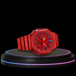 35 aa77db15 d005 48f6 9217 8b4feee2ca8c G-SHOCK Casio GA2100 | CASIO OAK Series Rainbow Scarlet Red Blue Dial | Red Rubber