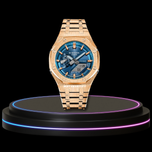G-SHOCK Casio GA2100 | Rose Gold Series Metallic Tiffany Deep Blue Dial Rose Gold Marker | Rose Gold Strap