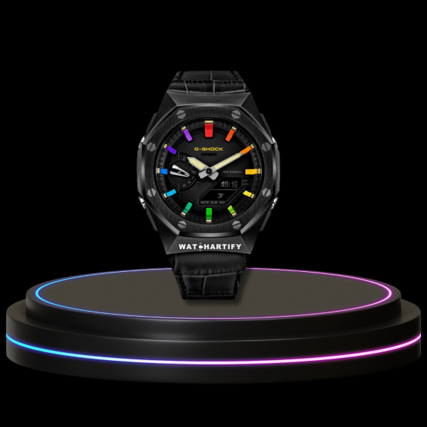 36 194ad3b7 4bf8 4e58 9dda 8b74bc6e0ff4 G-SHOCK Casio GA2100 | Sport Black Series Midnight Black Dial Rainbow Marker | Dark Rubber