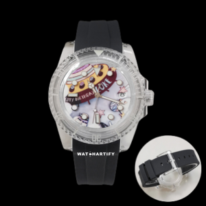 36 633520f8 d7c7 4974 a2bb bd681fe333cf Watchartify Series Fruit Face 40MM NH35 Automatic Movement Tiffany Blue Rubber