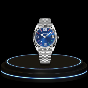 37 5bcf7416 b228 4773 99fd 7ca005fcd8e9 SEIKO Mod Datejust Collection Rainbow Sea Blue Dial NH35 Automatic Movement Silver Stainless Steel Strap