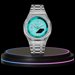 37 88728ea5 bc98 497f bdf8 ecde7720c7a7 G-SHOCK Casio GA2100 | OFFSHORE Series Silver Mod Tiffany Dark Dial | Silver Stainless Steel Strap