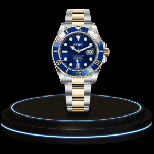 37 91dfb225 42a0 4cc6 bad3 874e040abd46 SEIKO Mod Submariner Collection Deep Blue Dial Blue Gold Bezel NH35 Movement Silver Gold Stainless Steel Strap