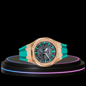 37 963cde96 0f69 4414 be11 25755565f8c9 G-SHOCK Casio GA2100 | Rose Gold Series Grey Dial Tiffany Blue Marker | Tiffany Blue Rubber