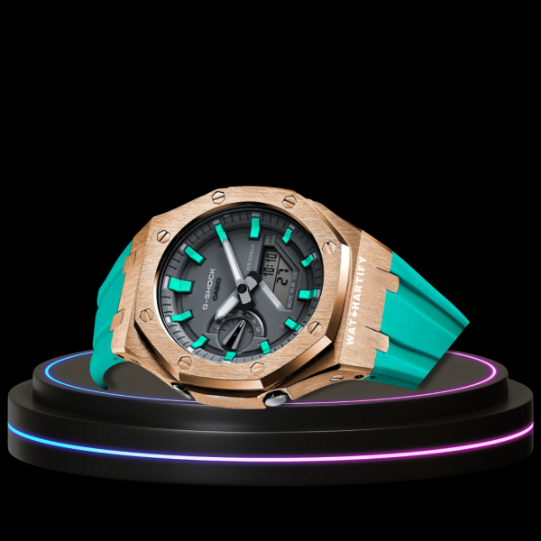 38 17872feb 32d2 4c0d 9ce5 fb28b143de9c G-SHOCK Casio GA2100 | Rose Gold Series Grey Dial Tiffany Blue Marker | Tiffany Blue Rubber