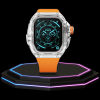 38 1c8b8612 3cc1 4ab6 8537 d209ae3e5c0c Apple Watch Ultra Case 49MM - CRYSTAL Pro Silver Series Luminary | Sunset Orange Rubber