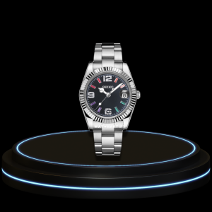 38 a2132877 1bf7 4608 8807 a80cf1619855 SEIKO Mod Datejust Collection Rainbow Midnight Black Dial NH35 Automatic Movement Silver Stainless Steel Strap