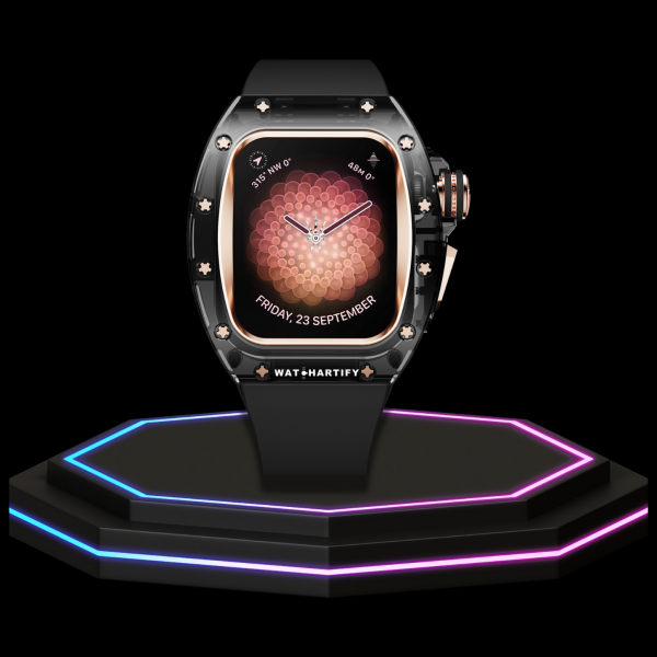 39 9182afcf 984e 4d8e a37f 74e186da4082 Apple Watch Case 44MM - CRYSTAL ROSE Series Obsidian | Midnight Rubber