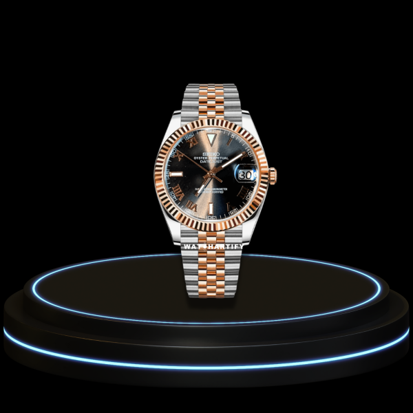 39 fba157cb 5951 4167 8801 17bc1de8e400 SEIKO Mod Datejust Collection Rose Gold Dark Dial NH35 Automatic Movement Silver Rose Gold Stainless Steel Strap