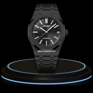 3 39ee34dd e174 46bd 898a 346c99991d3c SEIKO Mod Royal Oak Collection Midnight Black Dial NH35 Movement Dark Stainless Steel Strap