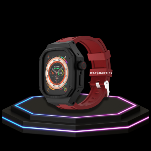 3 90775865 7ad3 49a9 bca8 a2089773aeff Apple Watch Ultra Case 49MM - Royal Pro Series Dark| Scarlet Red Rubber