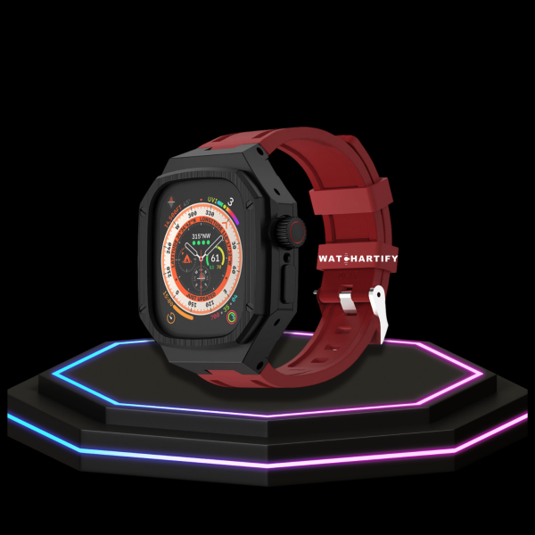 3 90775865 7ad3 49a9 bca8 a2089773aeff Apple Watch Ultra Case 49MM - Royal Pro Series Dark| Scarlet Red Rubber