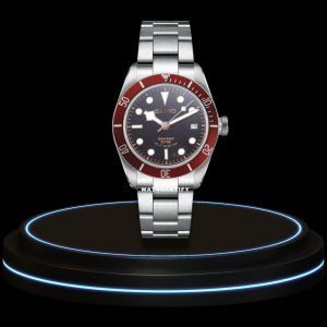 3 b29bda50 958d 4eca 9652 821888cfa2d7 SEIKO Mod Tudor Collection Midnight Black Dial Red Wine Bezel NH35 Movement Silver Stainless Steel Strap
