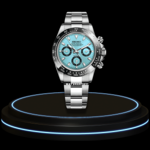 3 c075949f a7e8 4b4e 9364 5a88a3911243 SEIKO Mod Daytona Collection Tiffany Blue Dial VK64 Caliber Hybrid Movement Silver Stainless Steel Strap