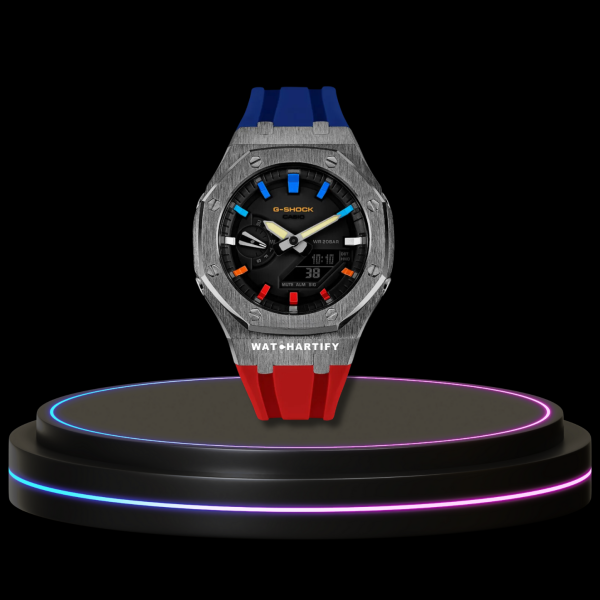 3 d139129f 81fb 4ecc a4f2 8774331cb6b2 G-SHOCK Casio GA2100 | Black Silver Series Midnight Black Dial Rainbow Marker | Sunset Orange Rubber