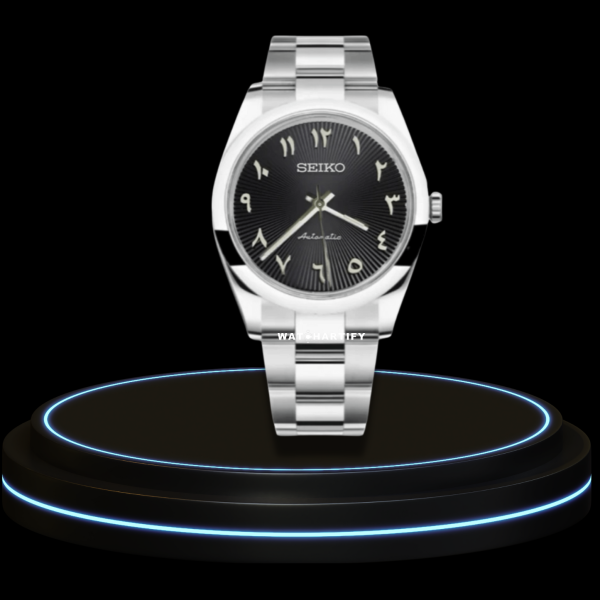 3 ff9ae59a 349a 4cb2 920e 4b3b51ca4a62 SEIKO Mod Oyster Collection Midnight Black Textured Dial NH35 Movement Silver Stainless Steel Strap