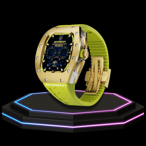 40 26977a1c 0cc2 4060 8d85 2ccb986eb989 Apple Watch Case 44MM - CONCEPT GOLD Series Champagne | Lime Green Rubber