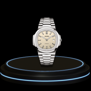 41 4dd74a12 5946 46e9 810f 521b3dd758d8 SEIKO Nautilus Mod Collection Creamy White Dial NH35 Movement Silver Stainless Steel Strap