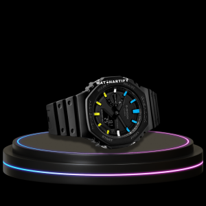 41 4f047504 2fea 4036 adec 6d8fa2a6a96e G-SHOCK Casio GA2100 | CASIO OAK Series Rainbow Midnight Black Blue Yellow Dial | Dark Rubber