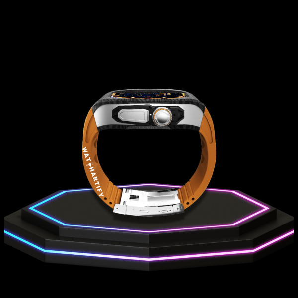 42 ed18ccc8 d293 4d96 808e b737f692374a Apple Watch Ultra Case 49MM - TITAN Pro Series Luxury OYAMA Titan | Sunset Orange Rubber