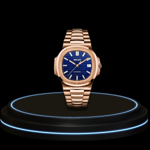 43 35e29d85 9a72 44dd bbf8 e81b298fb35d SEIKO Nautilus Mod Collection Fancy Deep Blue Dial NH35 Movement Rose Gold Stainless Steel Strap