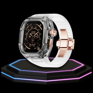 43 39008a38 3a5c 49dc b6e7 03e40daefe68 Apple Watch Ultra Case 49MM - CRYSTAL Pro Rose Gold Series Obsidian | Crystal Frost Rubber