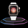 Apple Watch Case 44MM - CRYSTAL ROSE Series Obsidian | Snow White Rubber