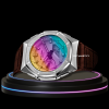 44 0c0b455f 91f2 4404 a0ef 85484644a60a G-SHOCK Casio GA2100 | SPORT Series Rainbow Pro Silver Mod Rainbow Dial | Brown Leather