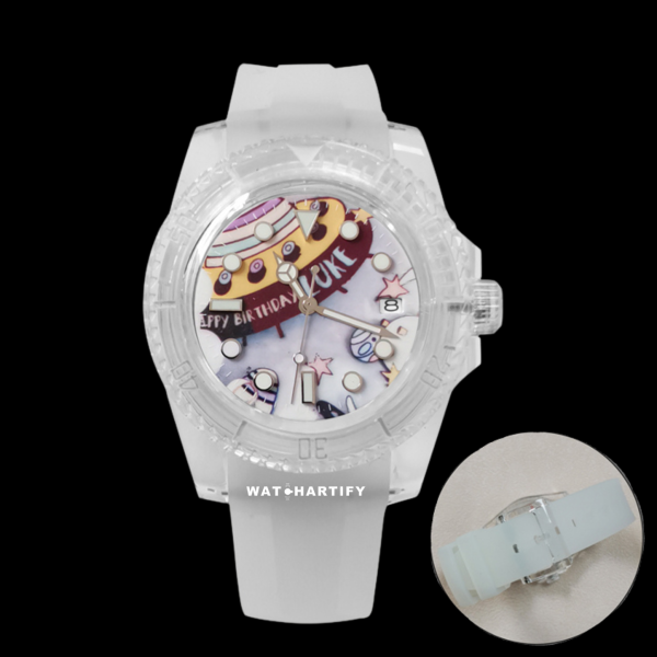 44 95834a45 0e44 4a9c aa53 0cc6dc282477 Watchartify Series Cartoon Face 40MM NH35 Automatic Movement Snow White Rubber