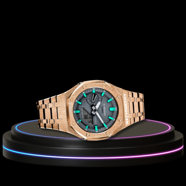45 0f428800 7367 48b7 9078 e2f81142d21b G-SHOCK Casio GA2100 | Rose Gold Series Grey Dial Tiffany Blue Marker | Rose Gold Stainless Steel Strap