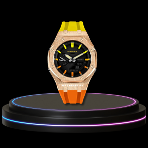 46 5c664238 d462 470f 9b31 41273f4819fa G-SHOCK Casio GA2100 | Rose Gold Series Midnight Black Dial Rainbow Marker | Yellow Orange Rubber