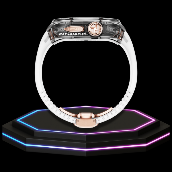 Apple Watch Ultra Case 49MM - CRYSTAL Pro Rose Gold Series Obsidian | Crystal Frost Rubber