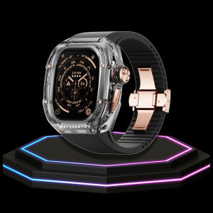 48 7f8aa03c 7d7a 4eb1 a066 27861dd00ee3 Apple Watch Ultra Case 49MM - CRYSTAL Pro Rose Gold Series Obsidian | Midnight Black Rubber