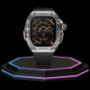 Apple Watch Ultra Case 49MM - CRYSTAL Pro Rose Gold Series Obsidian | Midnight Black Rubber