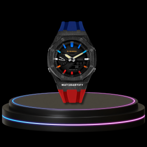 4 89293f95 817e 415f 919b fb17405933ce G-SHOCK Casio GA2100 | Black Series Midnight Black Dial Rainbow Marker | Blue Mix Red Rubber