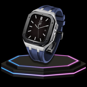 4 b409fe57 963f 41da 9f2b 8a1dbf71590e Apple Watch Case 45MM - GONDOLO Series Black Silver | Ocean Blue Rubber