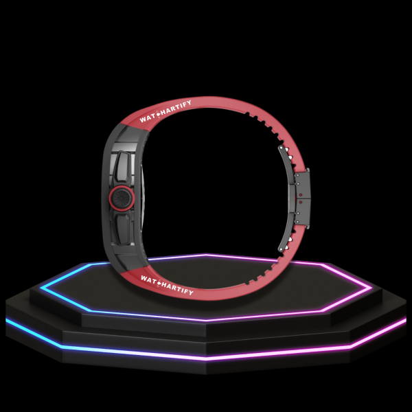 4 fcea9ea1 974d 4caf b64f 9911d5ef1c9d Apple Watch Case 45MM - TITANIUM CARBON Series Black Panther | Scarlet Red Rubber