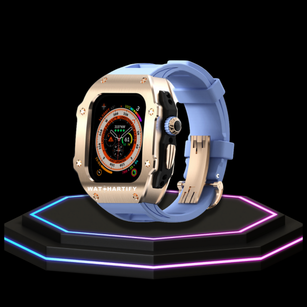 51 8e79a426 ece0 486e b5a6 4df1cc5dcfe5 Apple Watch Ultra Case 49MM - Pro Series Captain Golden | Macaron Blue Rubber